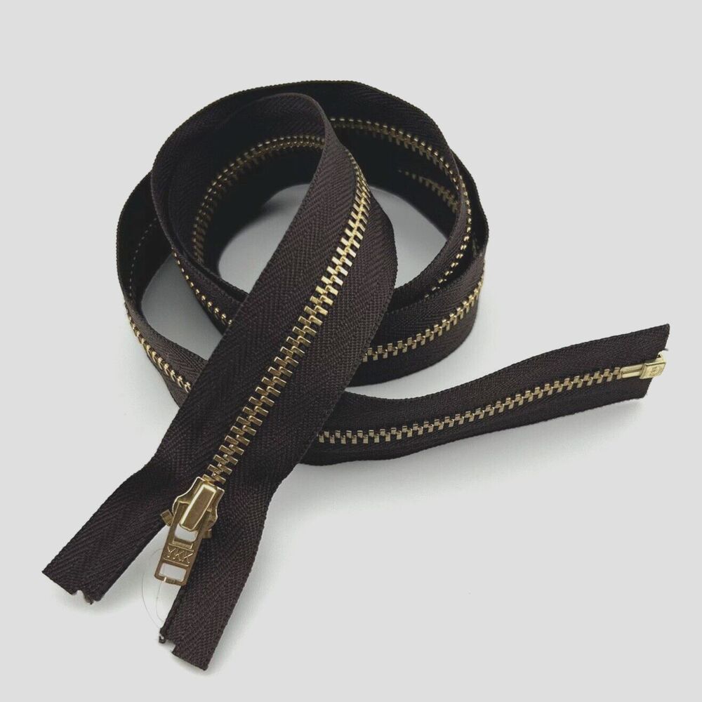 Brown YKK Brass  29.5 Inch #4.5 Separating Zipper Lot Of 3 Made In USA